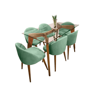Juego de comedor de 6 sillas Dallas Home Premium Verde