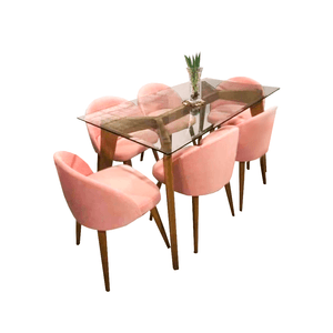 Juego de comedor de 6 sillas Dallas Home Premium Rosa