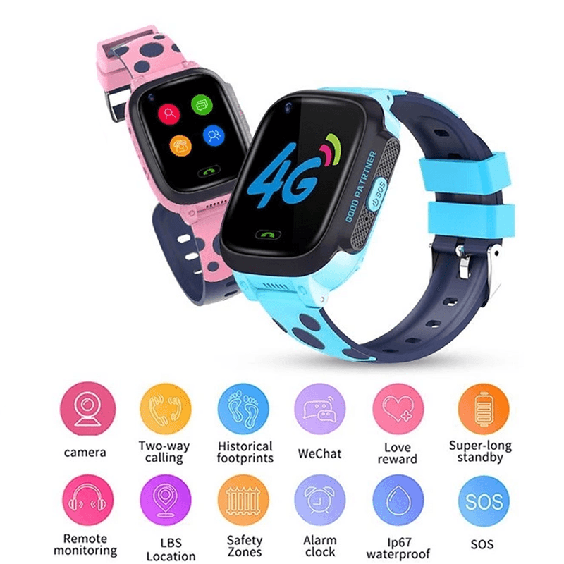 Smartwatch Niños 4G con GPS y Llamadas - Marca: Reloj Teléfono Niños, Azul  - SECURCCTV