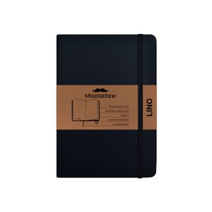 Libreta Moustachine Classic Lino Negro Pocket Blanco