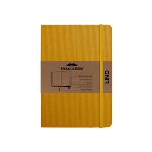 Libreta Moustachine Classic Lino Amarillo Mediano Blanco