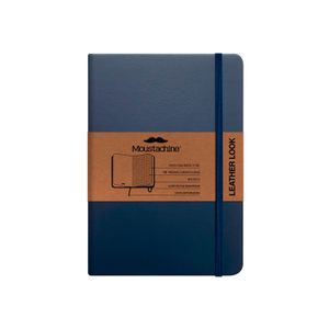 Libreta Moustachine Classic Leather Look Azul Pocket Cuadriculado