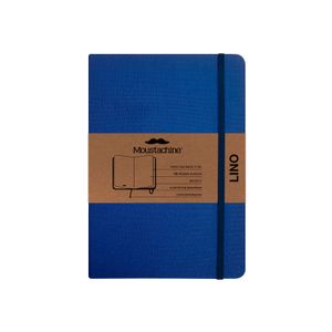 Libreta Moustachine Classic Lino Flex Azul Pocket Blanco