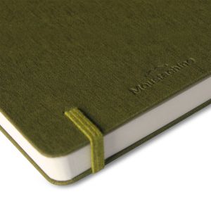 Libreta Moustachine Classic Lino Verde Militar Mediano Punteado