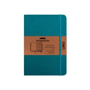 Libreta Moustachine Classic Lino Verde Agua Pocket Cuadriculado