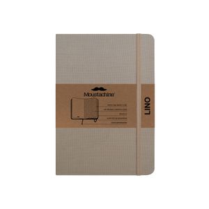 Libreta Moustachine Classic Lino Habano Claro Mediano Cuadriculado