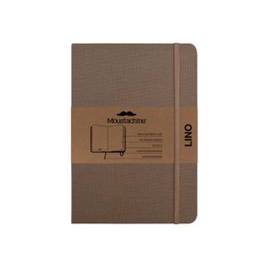 Libreta Moustachine Classic Lino Flex Habano Oscuro Mediano Blanco