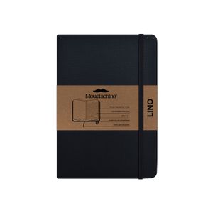 Libreta Moustachine Classic Lino Flex Negro Mediano Rayado