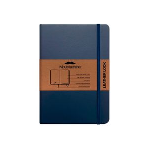 Libreta Moustachine Classic Leather Look Azul Pocket Blanco
