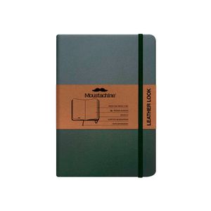 Libreta Moustachine Classic Leather Look Verde Pocket Blanco
