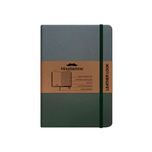 Libreta Moustachine Classic Leather Look Verde Mediano Cuadriculado