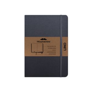 Libreta Moustachine Classic Lino Gris Mediano Blanco