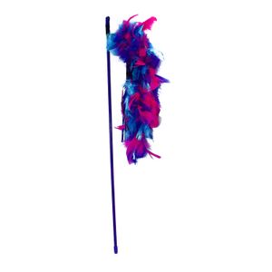 Juguete para Gatos Multipet Varita con Plumas 43 cm Lila y Azul