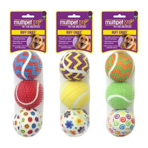 Juguete para Perros Multipet Pelotas Tenis Pack 76 cm x 3 Swirls