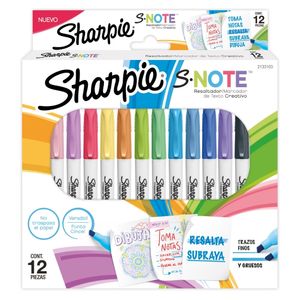 Marcador Sharpie S Note Blister x12 Pastel