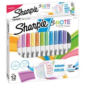 Marcador Sharpie S Note Blister x12 Pastel
