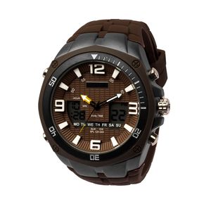 Reloj Boselli B156 Acuático Doble Hora Color Marrón
