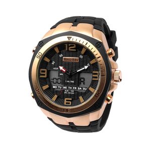 Reloj Boselli B156 Acuático Doble Hora Color Oro