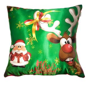 Cojín Navideño Greeta Otto Reno y Noel Verde