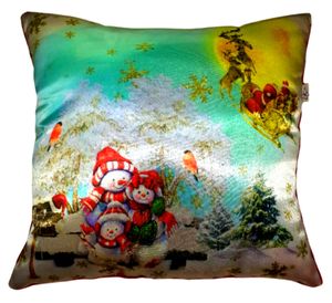 Cojín Navideño Greeta Otto Familia Frosty 2 Blanco