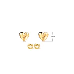 Aretes para Bebe Oro 18k Abridores Modelo Corazón Dorado para Regalo