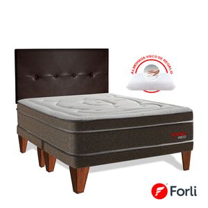 Dormitorio Europeo Pocket Visco Queen + Cabecera