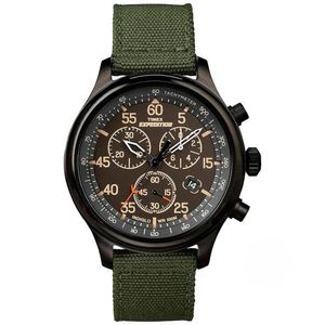 Reloj Timex Field Expedition TW4B10300 Fecha Cronómetro Luz de Fondo Correa de Nylon Verde Negro