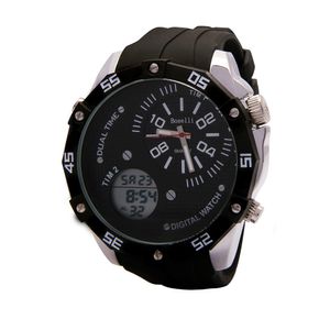 Reloj Boselli B122 Acuático Doble Hora Color Negro con Plata