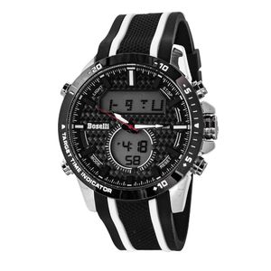 Reloj Boselli B164 Acuático Doble Hora Color Negro