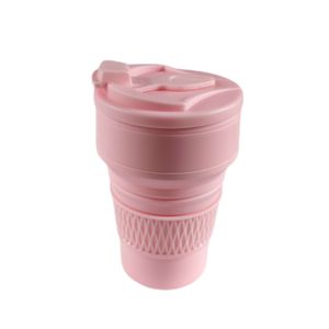 Vaso Plegable de Silicona 350ml Rosado