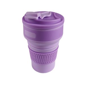 Vaso Plegable de Silicona 350ml Morado