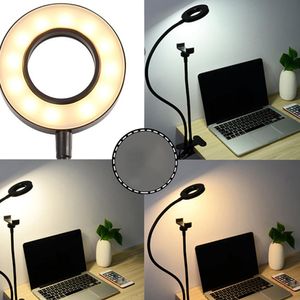 Aro Luz Led Escritorio Soporte Celular Flexible