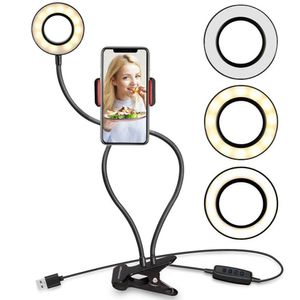 Aro Luz Led Escritorio Soporte Celular Flexible