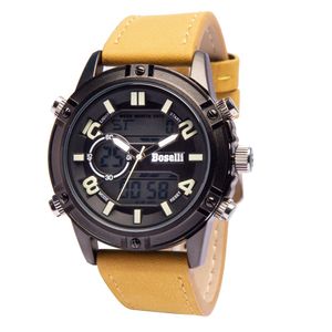 Reloj Boselli B307 Acuatico Doble Hora Color Ocre