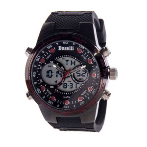 Reloj Boselli B169 Acuático Doble Hora Color Negro con Cardenal