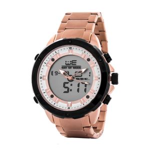 Reloj Boselli B511 Acuático Doble Hora Color Oro Rosa