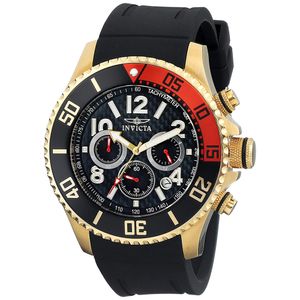 Reloj Invicta Pro Diver 13729 Cronómetro Correa de Silicona Negro