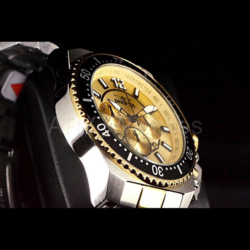 Reloj Invicta Pro Diver 21955 Cronometro Acero Inoxidable Plateado Dorado Real Plaza