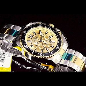 Reloj Invicta Pro Diver 21955 Cronómetro Acero Inoxidable Plateado Dorado