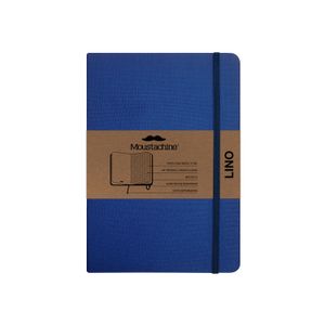 Libreta Moustachine Classic Lino Flex Azulino Mediano Cuadriculado