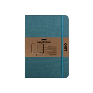 Libreta Moustachine Classic Lino Verde Agua Mediano Punteado