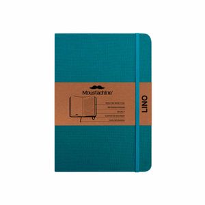 Libreta Moustachine Classic Lino Verde Agua Pocket Rayado