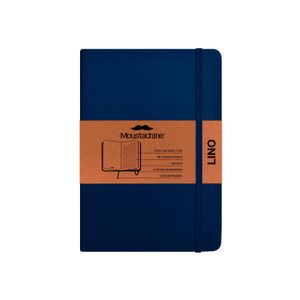 Libreta Moustachine Classic Lino Flex Azul Mediano Rayado