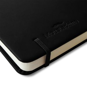 Libreta Moustachine Classic Leather Look Negro Pocket Blanco