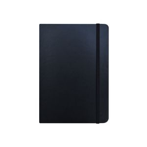 Libreta Moustachine Classic Leather Look Negro Mediano Blanco