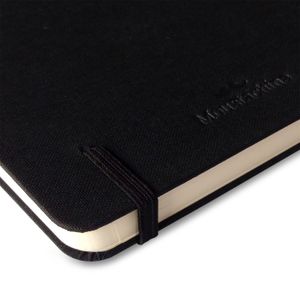 Libreta Moustachine Classic Lino Negro Mediano Blanco