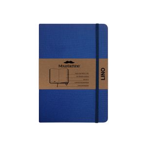 Libreta Moustachine Classic Lino Azulino Mediano Blanco