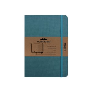 Libreta Moustachine Classic Lino Verde Agua Mediano Rayado