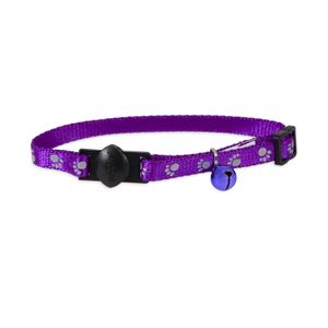 Collar para Gatos Petmate Meow Morado con Patitas Reflectivas
