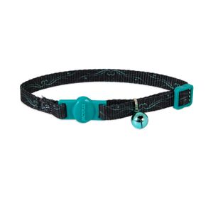 Collar para Gatos Petmate Meow Negro con Remolinos Verdes